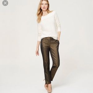 Loft metallic jacquard Marisa ankle pants